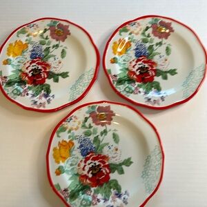3/$25 Pioneer Women 8.75 Salad/Dessert Plate Vintage Floral. Set of 3